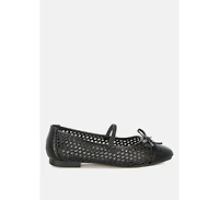 London Rag Omela Woven Bow Detail Ballerinas Women