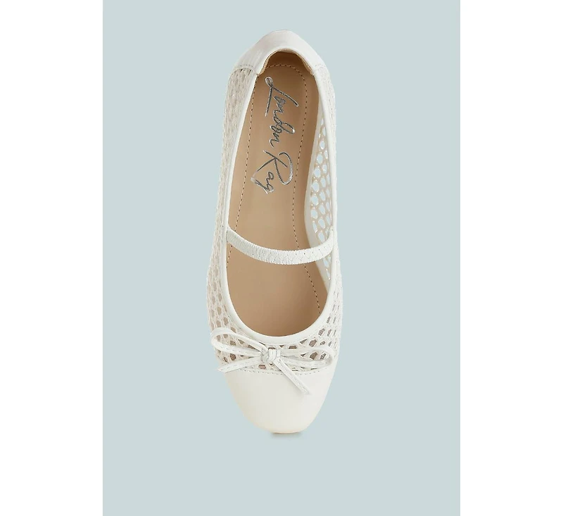 London Rag Omela Woven Bow Detail Ballerinas Women