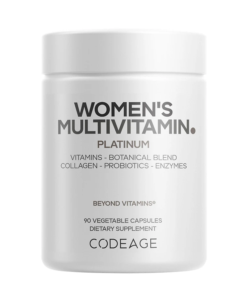 Codeage Women s Multivitamin Platinum - Vitamins A D3 K1 K2 B12 & Minerals, CoQ10, Skin, Hair & Nails Complex, Collagen