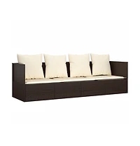 Outdoor Lounge Bed Brown, Cream White