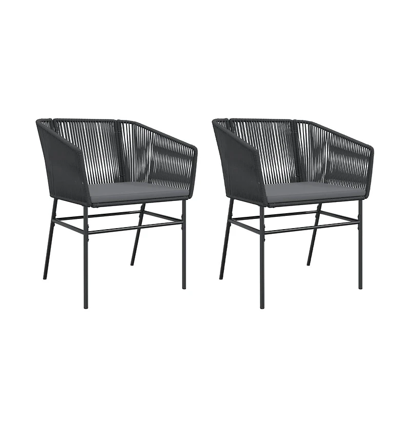 vidaXL Garden Chair Black Pe rattan Standard Uv-resistant materials