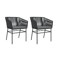 vidaXL Garden Chair Black Pe rattan Standard Uv-resistant materials