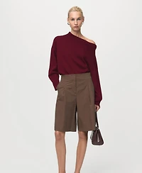 Mango Women's Ruched Turtleneck Sweater