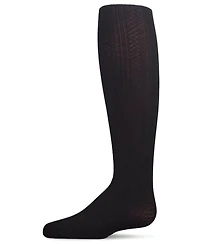 MeMoi Girls Multi-Diamond Drop-Stitch Textured Cotton Rich Sweater Tights