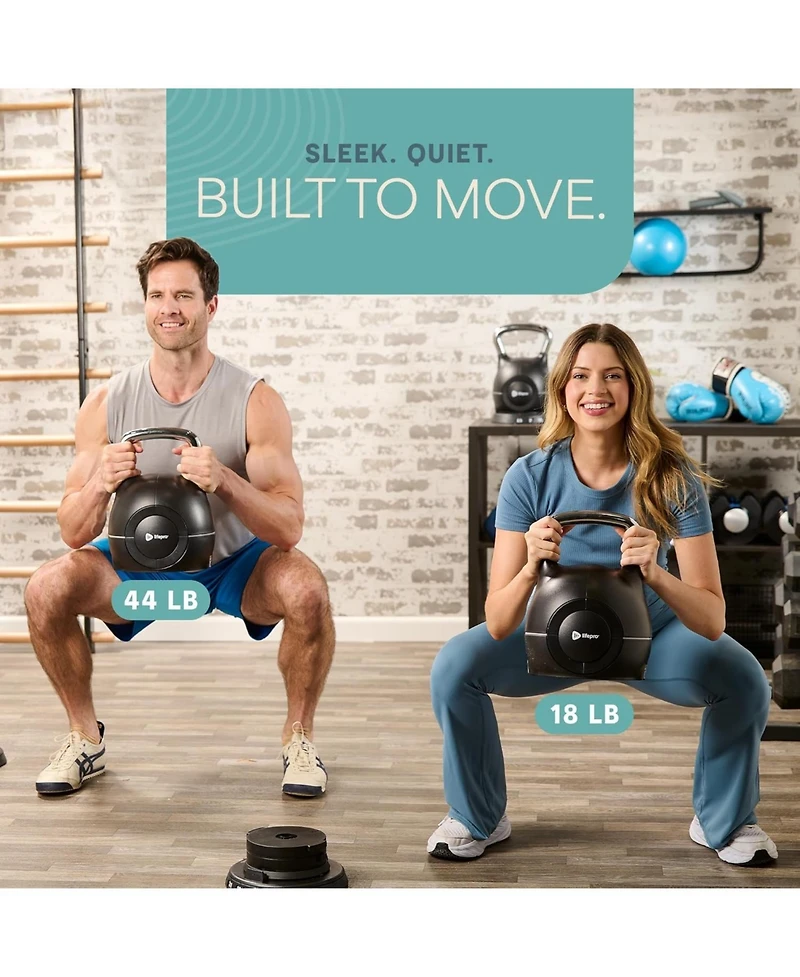 Lifepro Boulder Adjustable Kettlebell – 7-in-1 Weight Set (5–44 lb) with Quick-Select Dial for Full-Body Strength Training