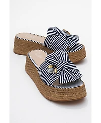 Prologue Shoes Shara Braided Bow & Bee Buckle Platform Sandal (Women)