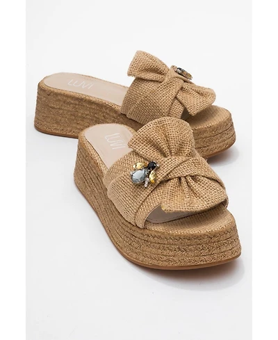 Prologue Shoes Shara Braided Bow & Bee Buckle Platform Sandal (Women)