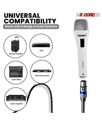 5 Core Xlr Microphone Dynamic Mic Karaoke Singing Studio Mics Handheld Microfono