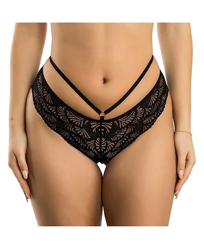 Parfait Women's Olivia Cheeky Lace Hipster With Waist Detail - Black