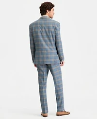 Tayion Collection Mens Classic Fit Plaid Suit Separates