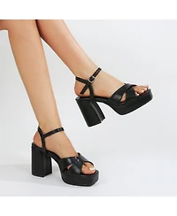 Berness Guadalupe Crisscross Straps Platform Heels