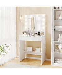 Volenca Vanity Desk with Adjustable Brightness and 3 Light Modes for Bedroom