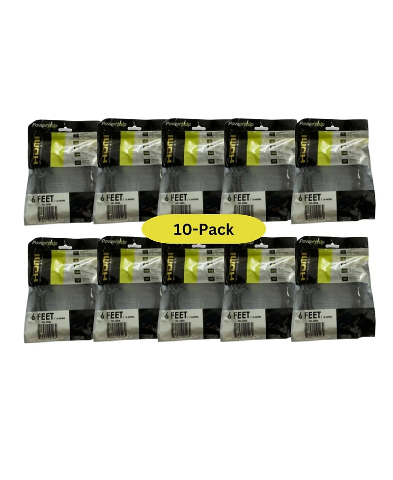 Power It Up 6 ft. Hdmi v2.0 Cable with Ethernet ( Pack