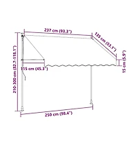 Retractable Awning Orange and Brown Polyester with Pu coating, Steel