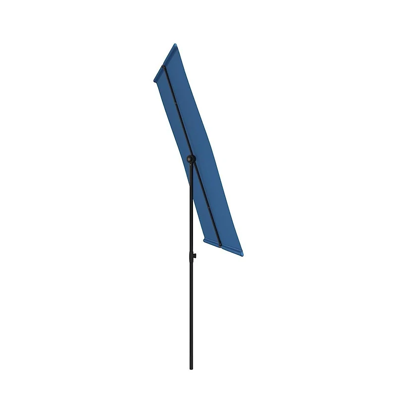 vidaXL Garden Parasol Azure Blue Aluminium, Polyester 6.6 x 4.9 feet