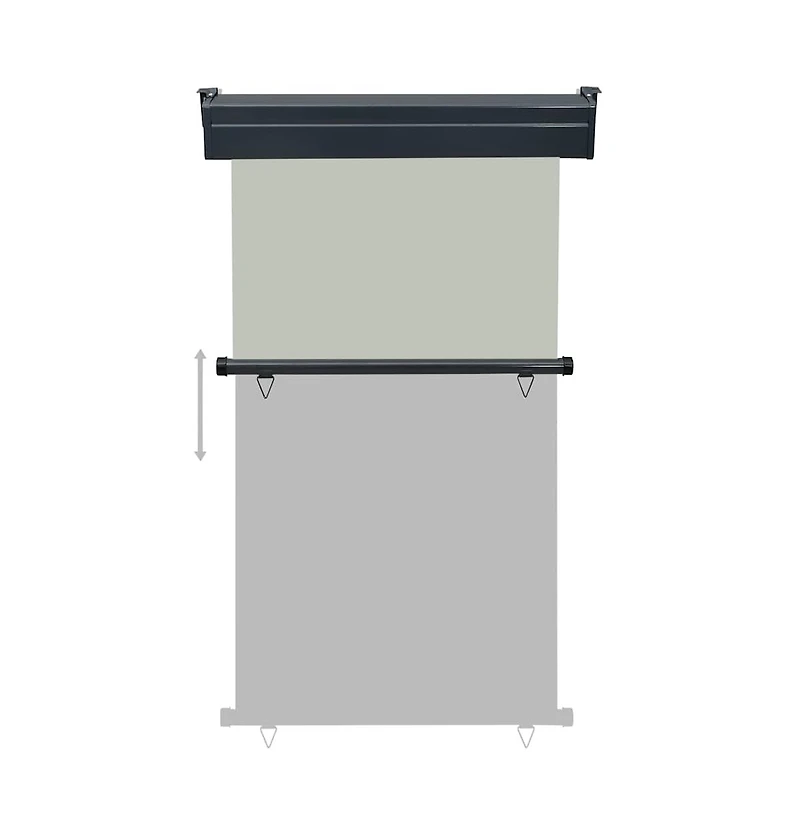 vidaXL Balcony Side Awning Grey Steel 41.3 x 98.4 in Adjustable Armrests