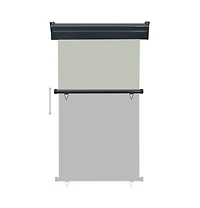 vidaXL Balcony Side Awning Grey Steel 41.3 x 98.4 in Adjustable Armrests