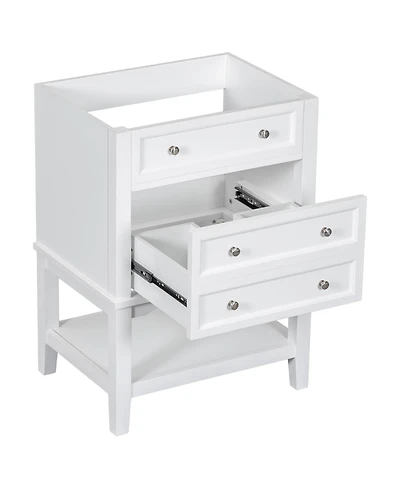 Bathroom Vanity Without Sink Base Only Solid Wood Frame Bathroom Storage Cabinet with Drawer White