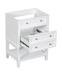 Bathroom Vanity Without Sink Base Only Solid Wood Frame Bathroom Storage Cabinet with Drawer White