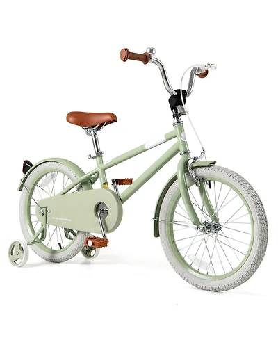 Hongge Kids Bike with Adjustable Handlebar and Saddle Green-18 Inches