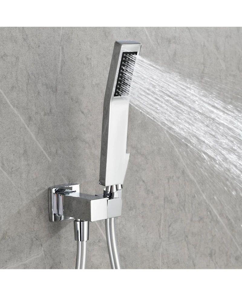 Rainsken Shower Set System Bathroom Luxury Rain Mixer Shower Combo Set Wall Mounted Rainfall Shower Head Faucet