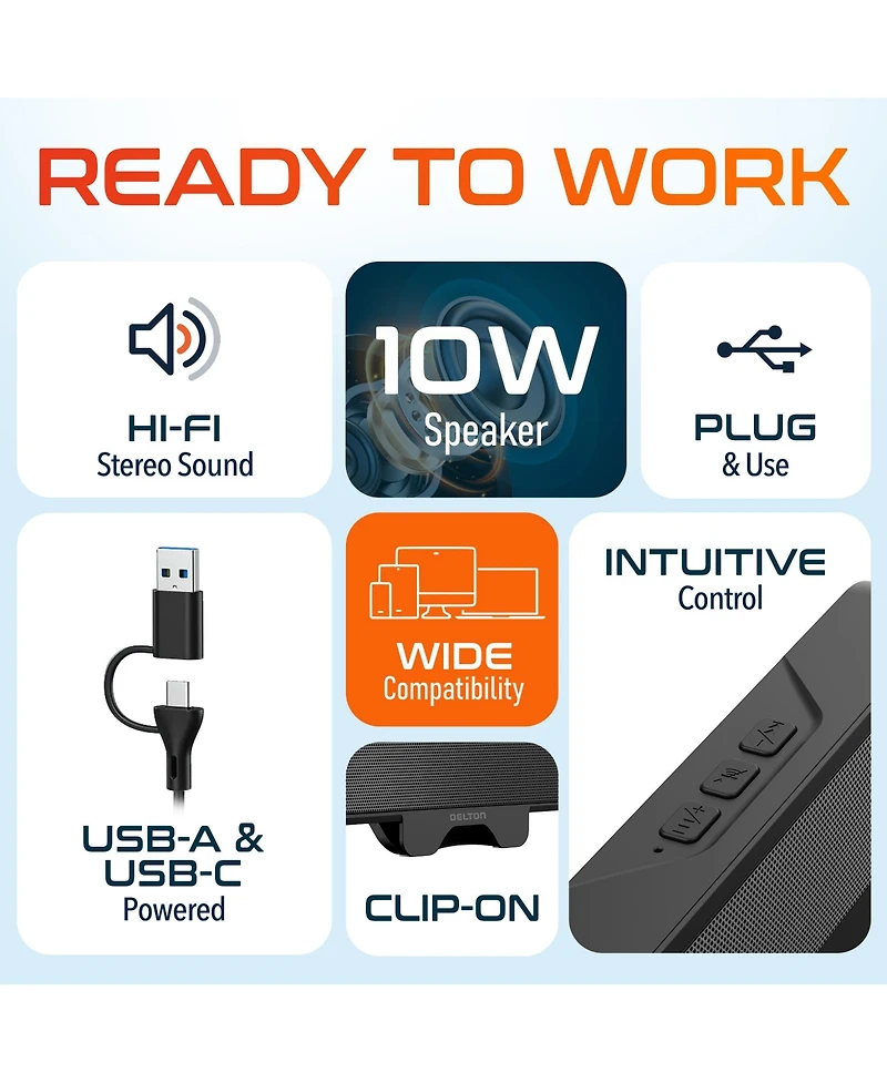 Delton P150 Clip-On Usb-a Type C Computer Adapter