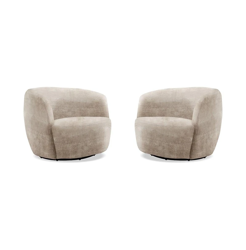 Parker Living Carina - Miami Mink Swivel Barrel Chair Two Pack