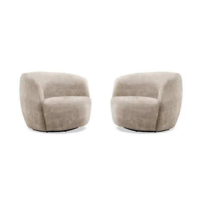 Parker Living Carina - Miami Mink Swivel Barrel Chair Two Pack