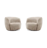 Parker Living Carina - Miami Mink Swivel Barrel Chair Two Pack