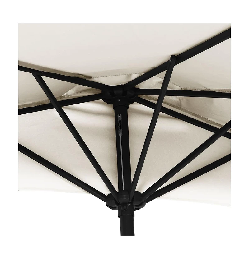 vidaXL Garden Parasol Sand Polyester, Aluminum, Steel 118.1 x 61.0 in