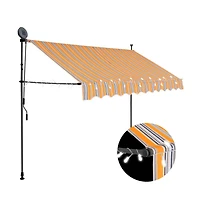 vidaXL Retractable Awning Yellow and Blue Polyester with Pu coating, Steel