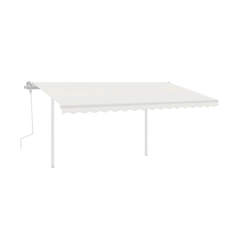 vidaXL Awning Post Set White Iron 177.2 x 96.5 in Adjustable Armrests