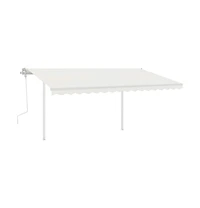 vidaXL Awning Post Set White Iron 177.2 x 96.5 in Adjustable Armrests