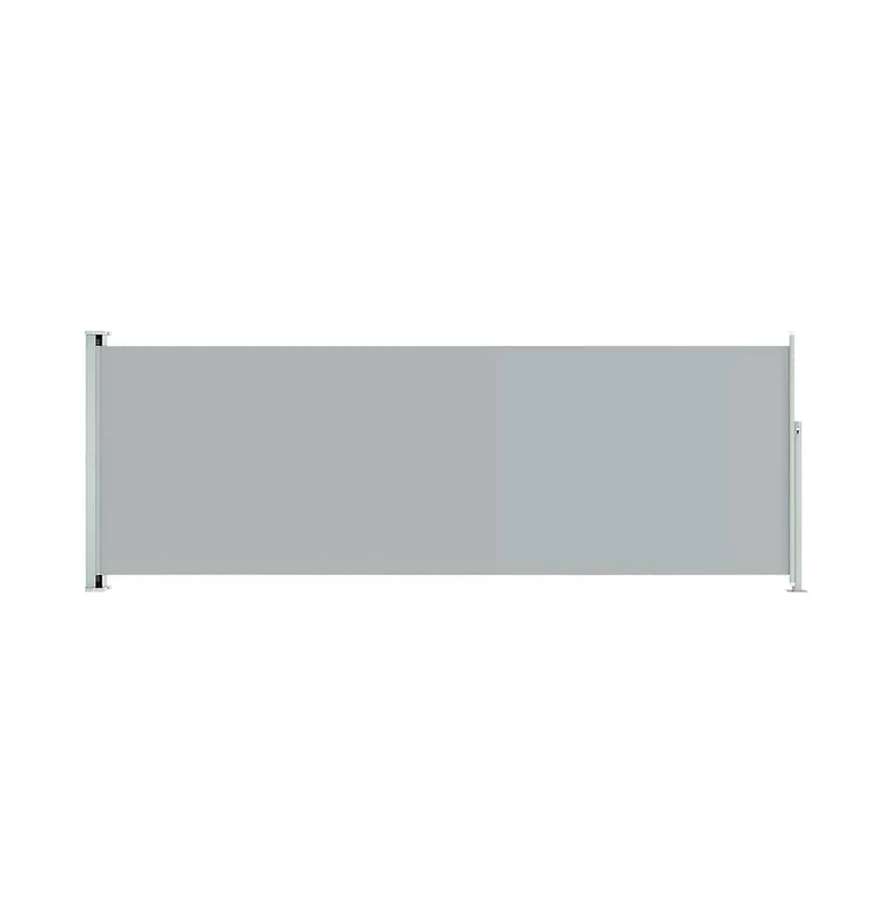 vidaXL Side Awning Grey Polyester with Pu coating, Powder-Coated Steel