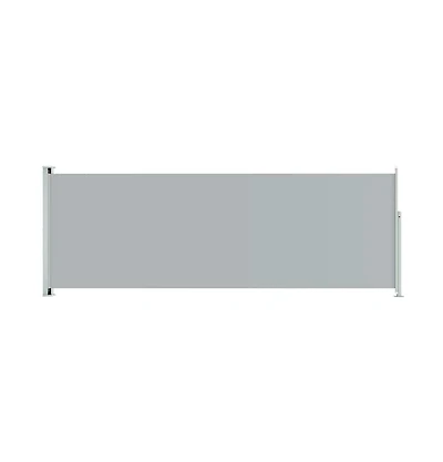 vidaXL Side Awning Grey Polyester with Pu coating, Powder-Coated Steel