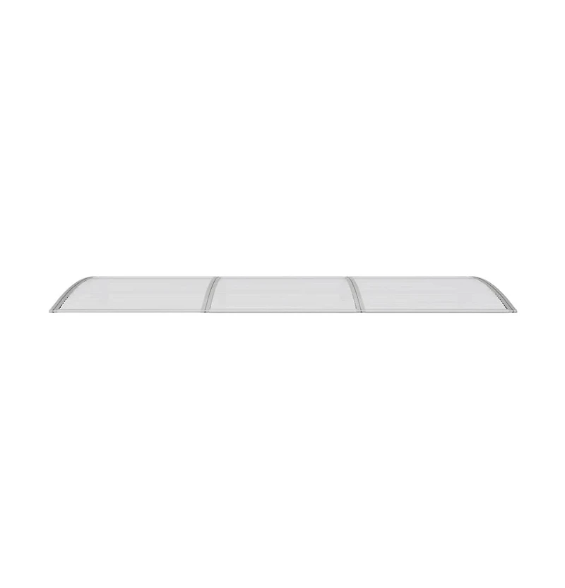 vidaXL Door Canopy Grey Polycarbonate, Abs, Aluminum 118.1 x 39.4 in