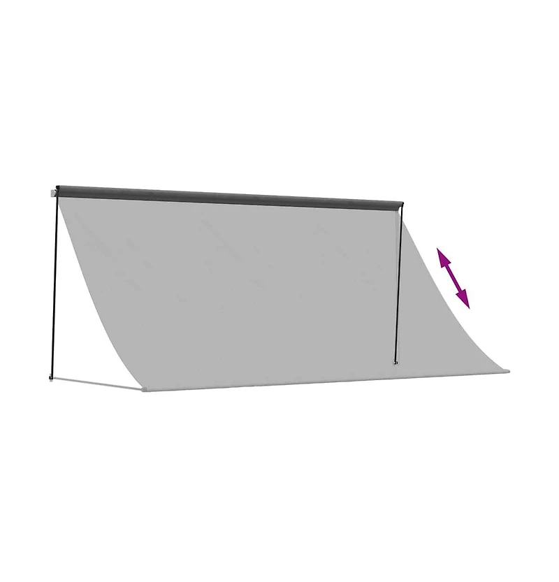 vidaXL Retractable Awning Anthracite Steel 118.1 x 59.1 in Retractable