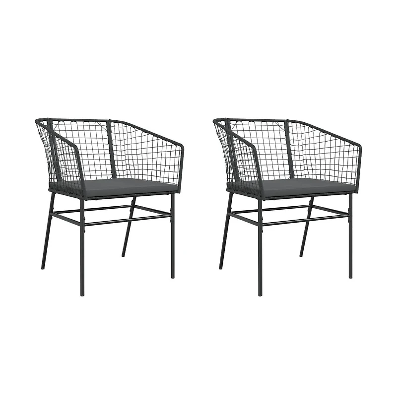 vidaXL Garden Chair Black Poly Rattan Uv-resistant materials