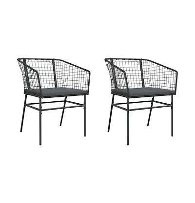 vidaXL Garden Chair Black Poly Rattan Uv-resistant materials