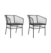 vidaXL Garden Chair Black Poly Rattan Uv-resistant materials