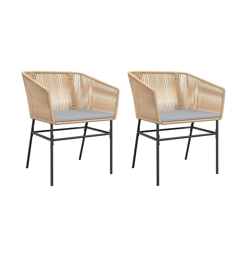 vidaXL Garden Chair Brown Pe Rattan, Powder-Coated Steel Standard