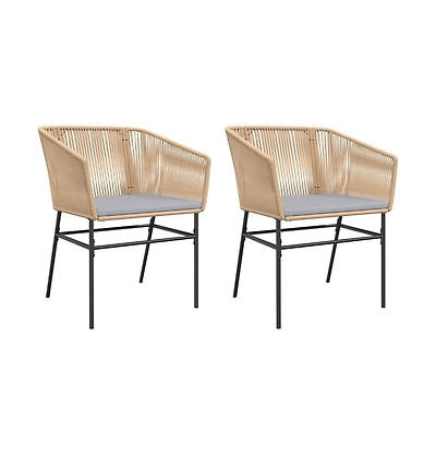 vidaXL Garden Chair Brown Pe Rattan, Powder-Coated Steel Standard