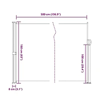 vidaXL Retractable Side Awning Anthracite Polyester with Pu coating
