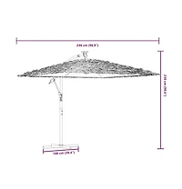 vidaXL Garden Parasol Brown Polyester Large Adjustable Armrests