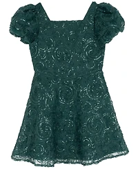 Rare Editions Girls 7-16 Soutache Short Sleeve A-Line Dress