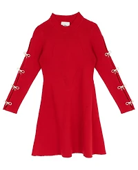 Rare Editions Girls 7-16 Bow Detail Long Sleeve Dress
