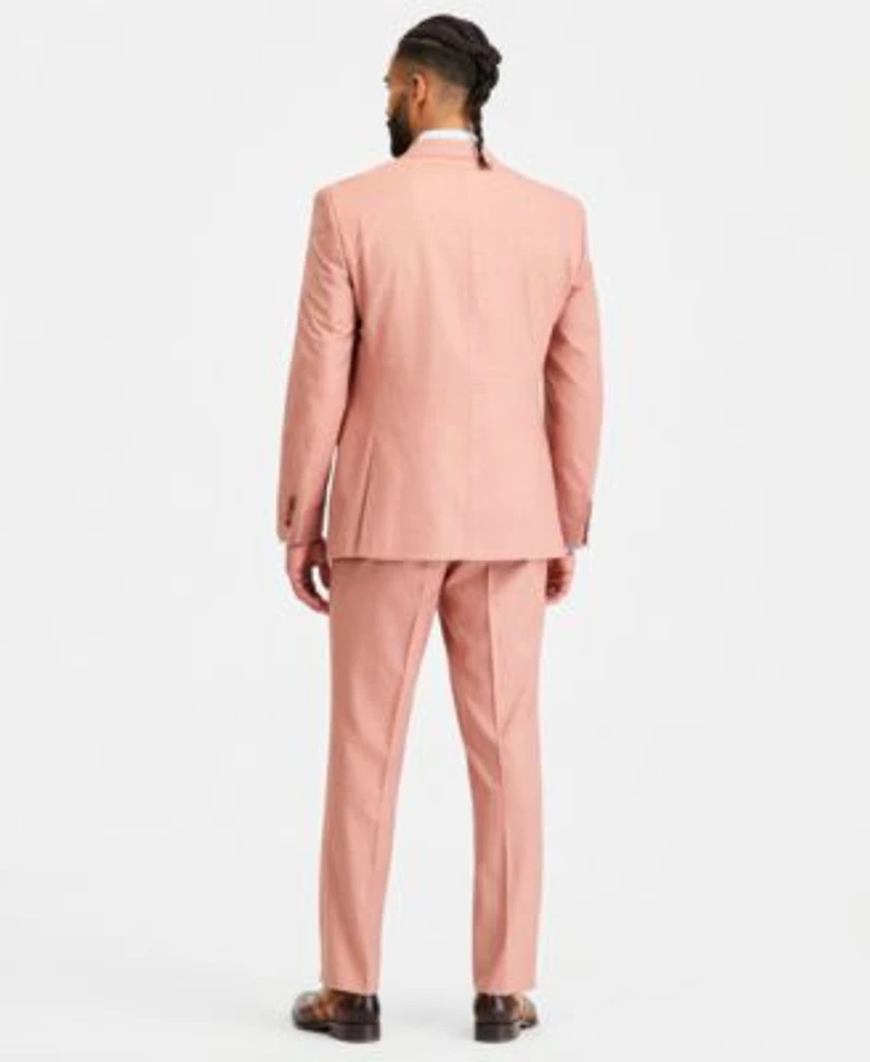 Tayion Collection Mens Classic Fit Rust Solid Suit Separates Jacket Vest Pants