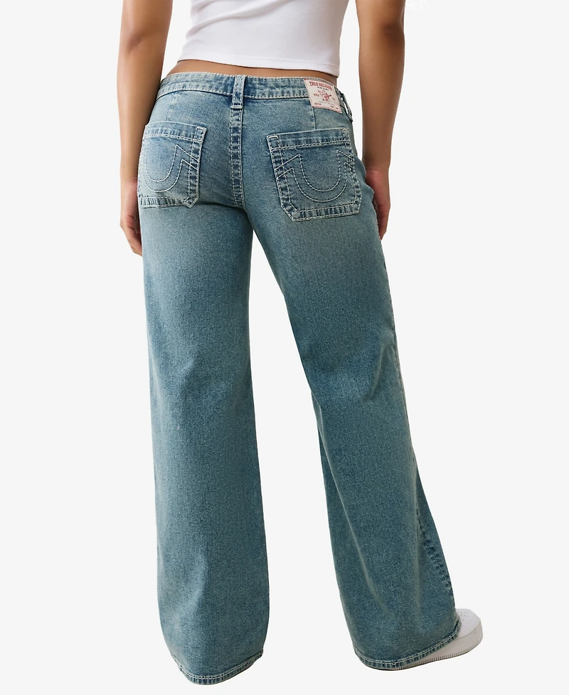 True Religion Women's Bobbi Baggy Low Rise Big T Jeans
