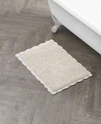 Laura Ashley Heathered Crochet Border Cotton Bath Rug, 17" x 24"