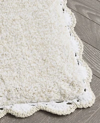 Laura Ashley Heathered Crochet Border Cotton Bath Rug, 17" x 24"